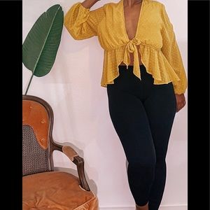 Plus White Dobby Mesh Tie Front Blouse